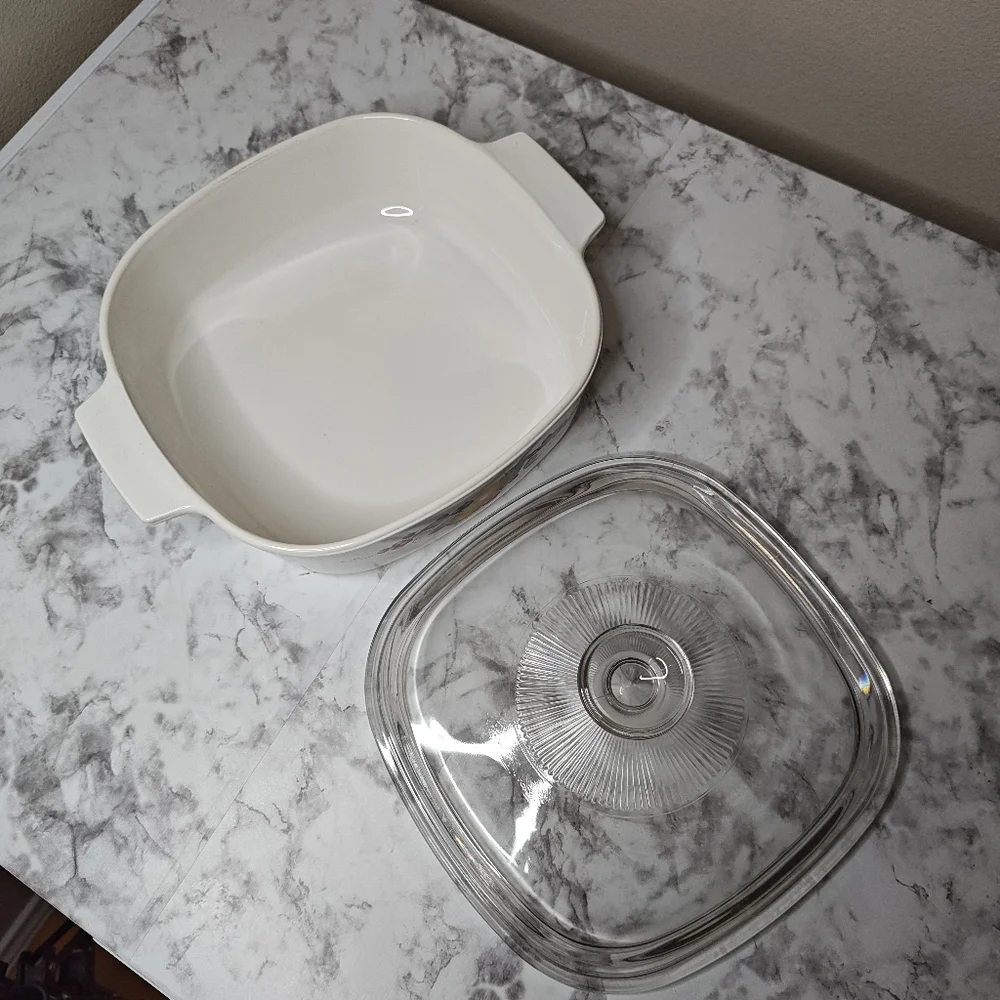 Pyrex Glass Lid Casserole Dish Fruit Design Vintage